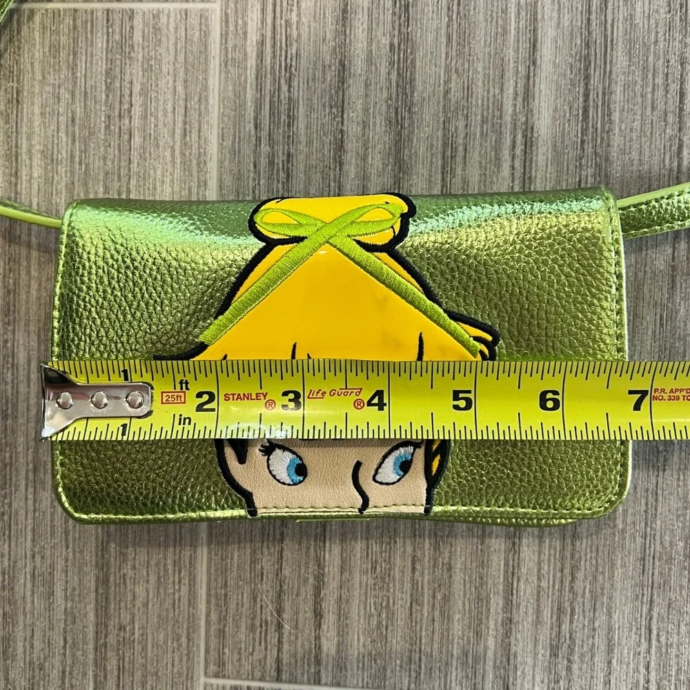 Disney Danielle Nicole Tinkerbell Metallic Green Wallet‎ Clutch Crossbody Bag - Picture 9 of 10